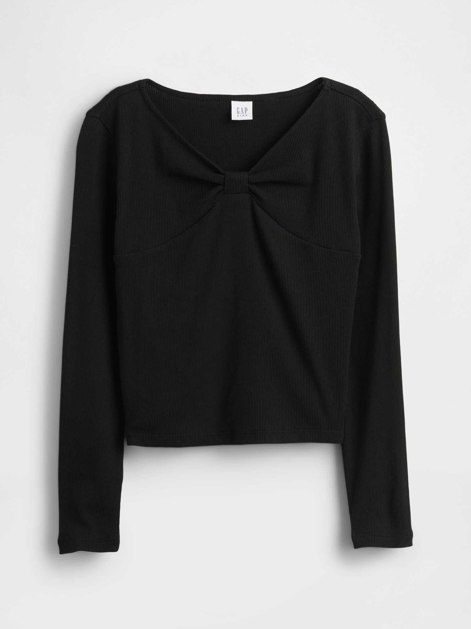 Детская футболка Gap Bow-Neck, цвет: Чёрный — фото 2