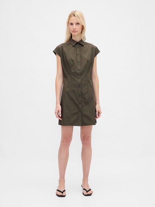 Image number 1 showing, Poplin Seamed Shirtdress