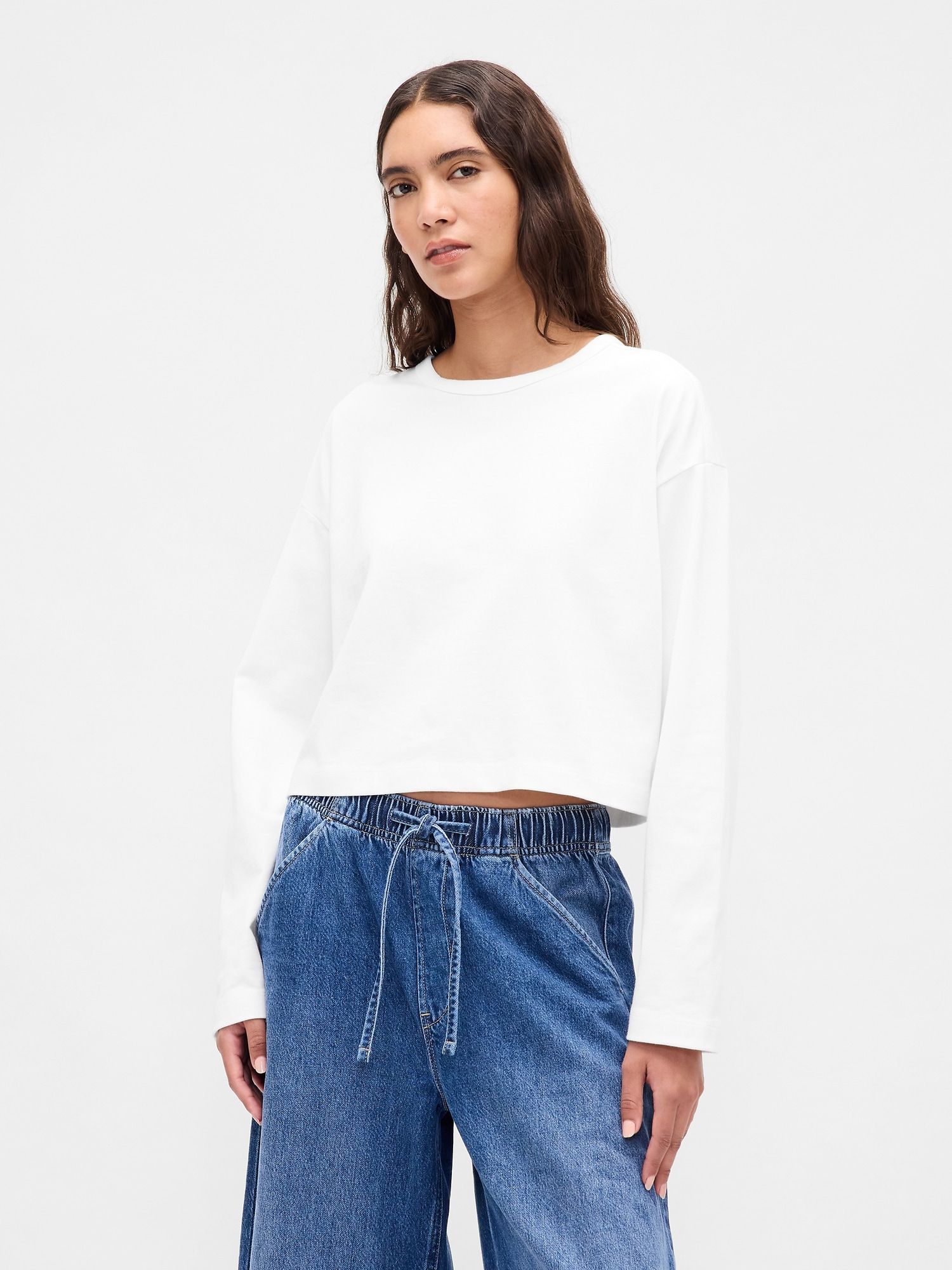Organic Cotton VintageSoft Heavyweight Crop T-Shirt - Fresh White