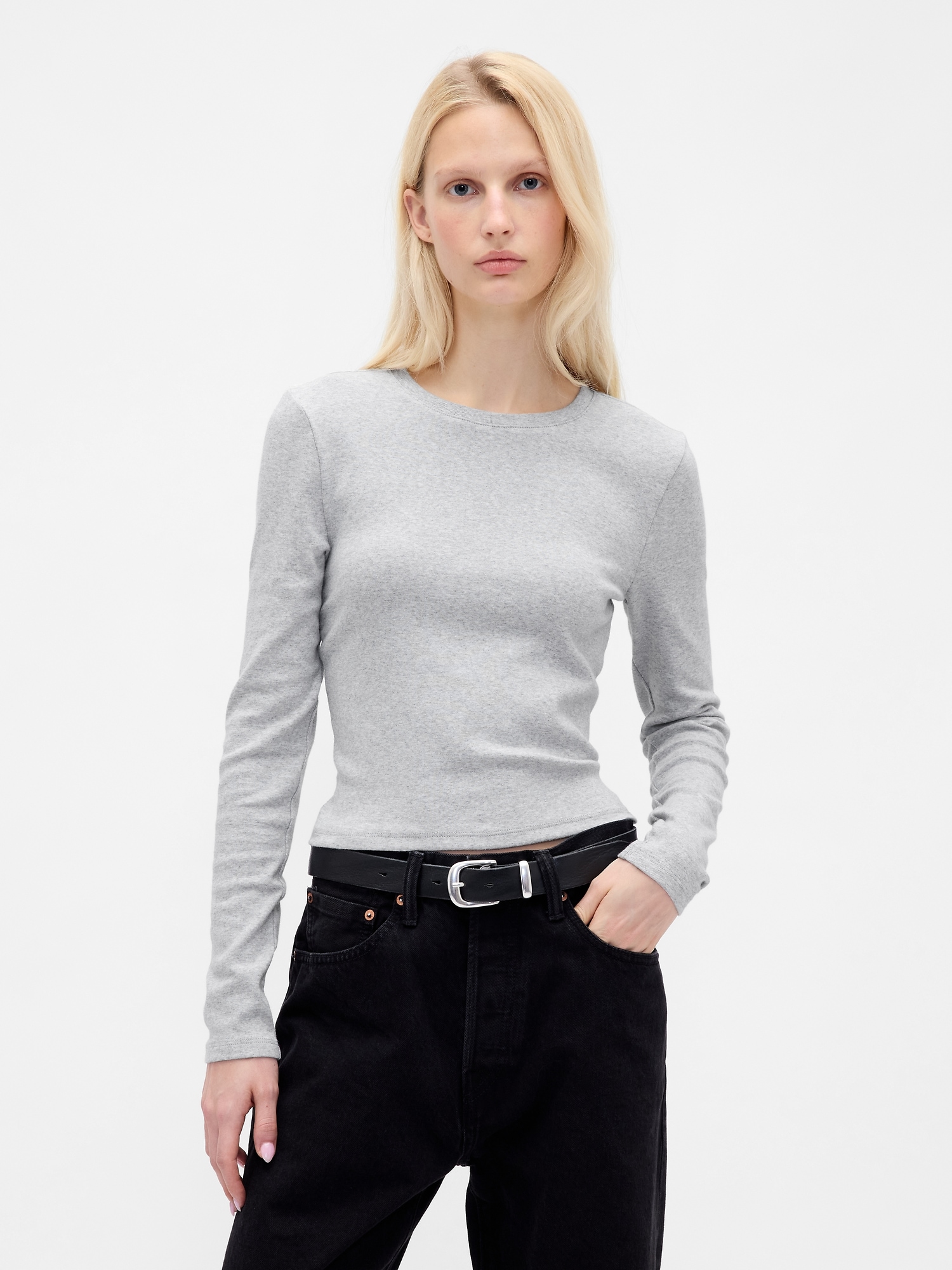 Modern Crop T-Shirt - Gray