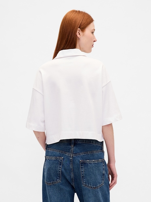 Image number 3 showing, Organic Cotton VintageSoft Heavyweight Crop Polo Shirt