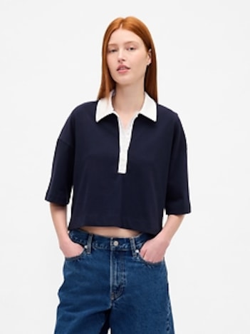 Organic Cotton VintageSoft Heavyweight Crop Polo Shirt