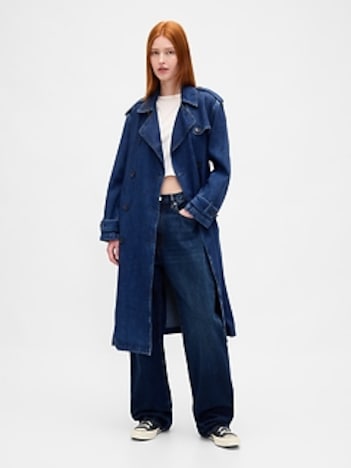 UltraSoft Denim Trench Coat