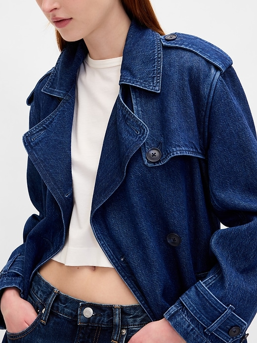 Image number 4 showing, UltraSoft Denim Trench Coat