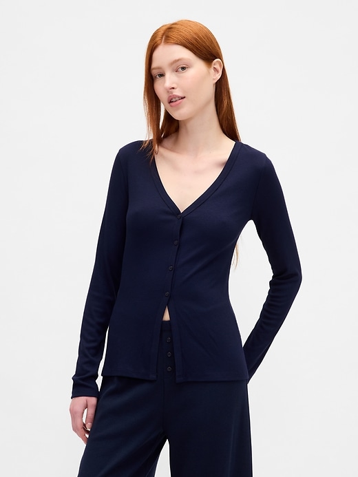 Image number 1 showing, Mini Rib PJ Cardigan