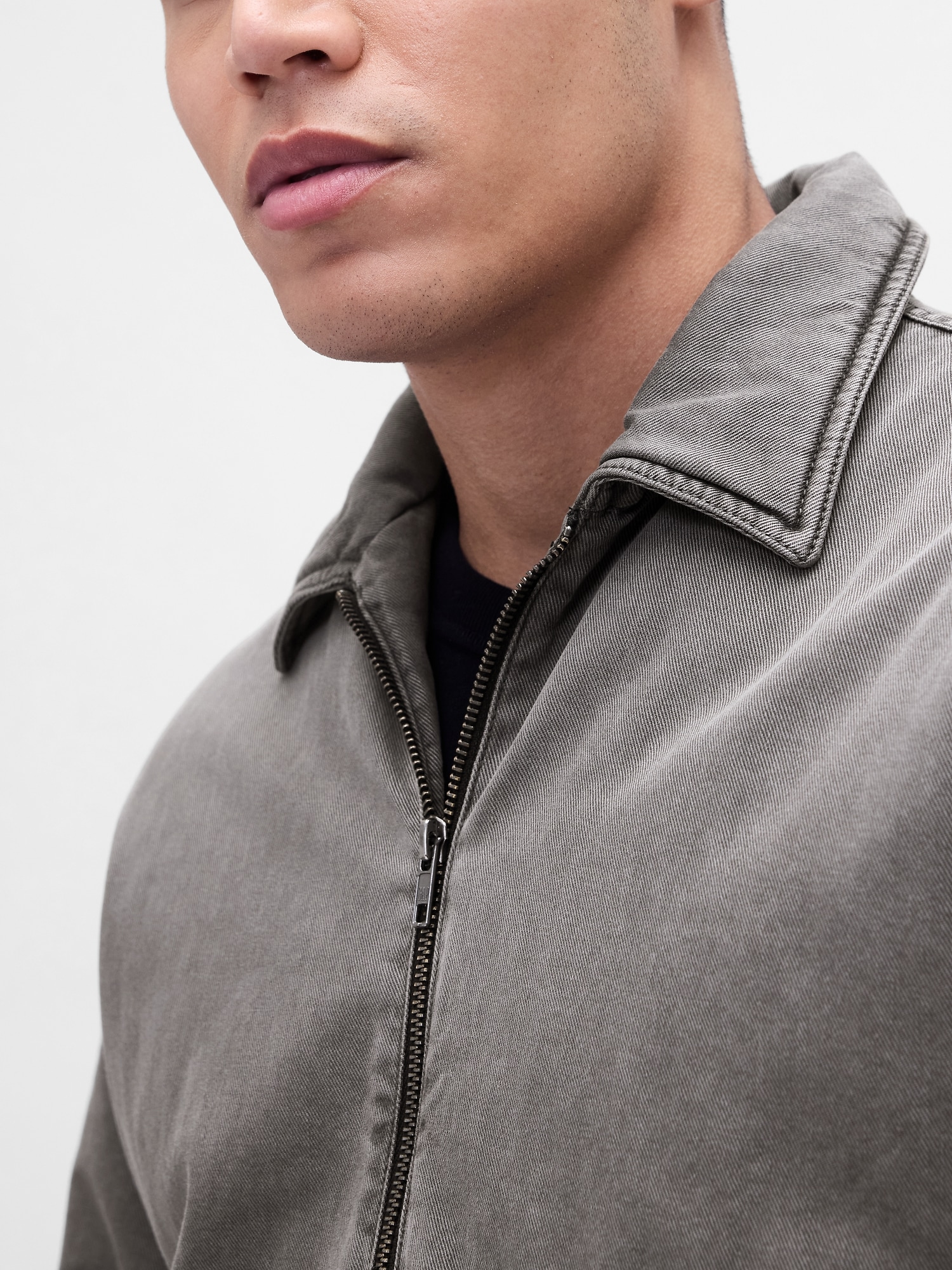 Washed Twill Bomber Jacket
