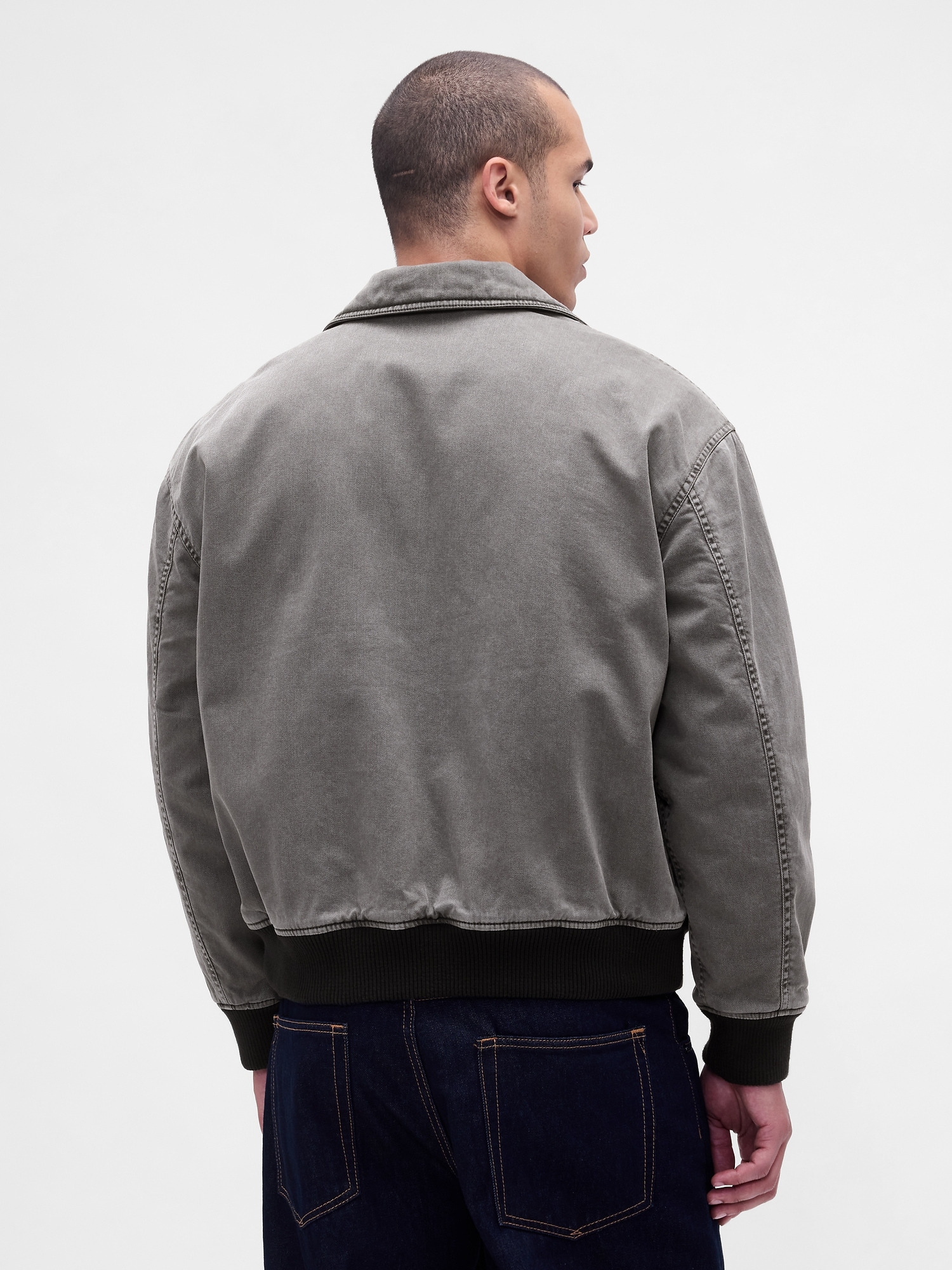 Washed Twill Bomber Jacket