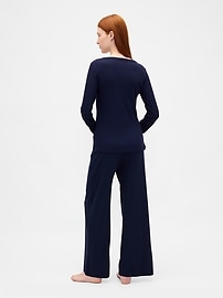 Mini Rib Wide-Leg PJ Pants