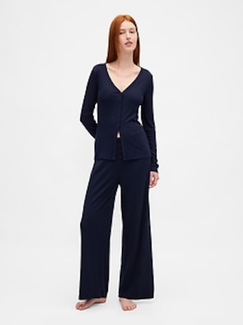 Mini Rib Wide-Leg PJ Pants