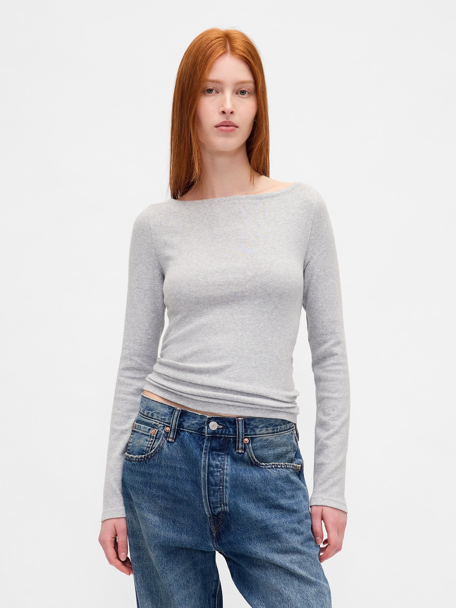 Modern Boatneck T-Shirt - Gray