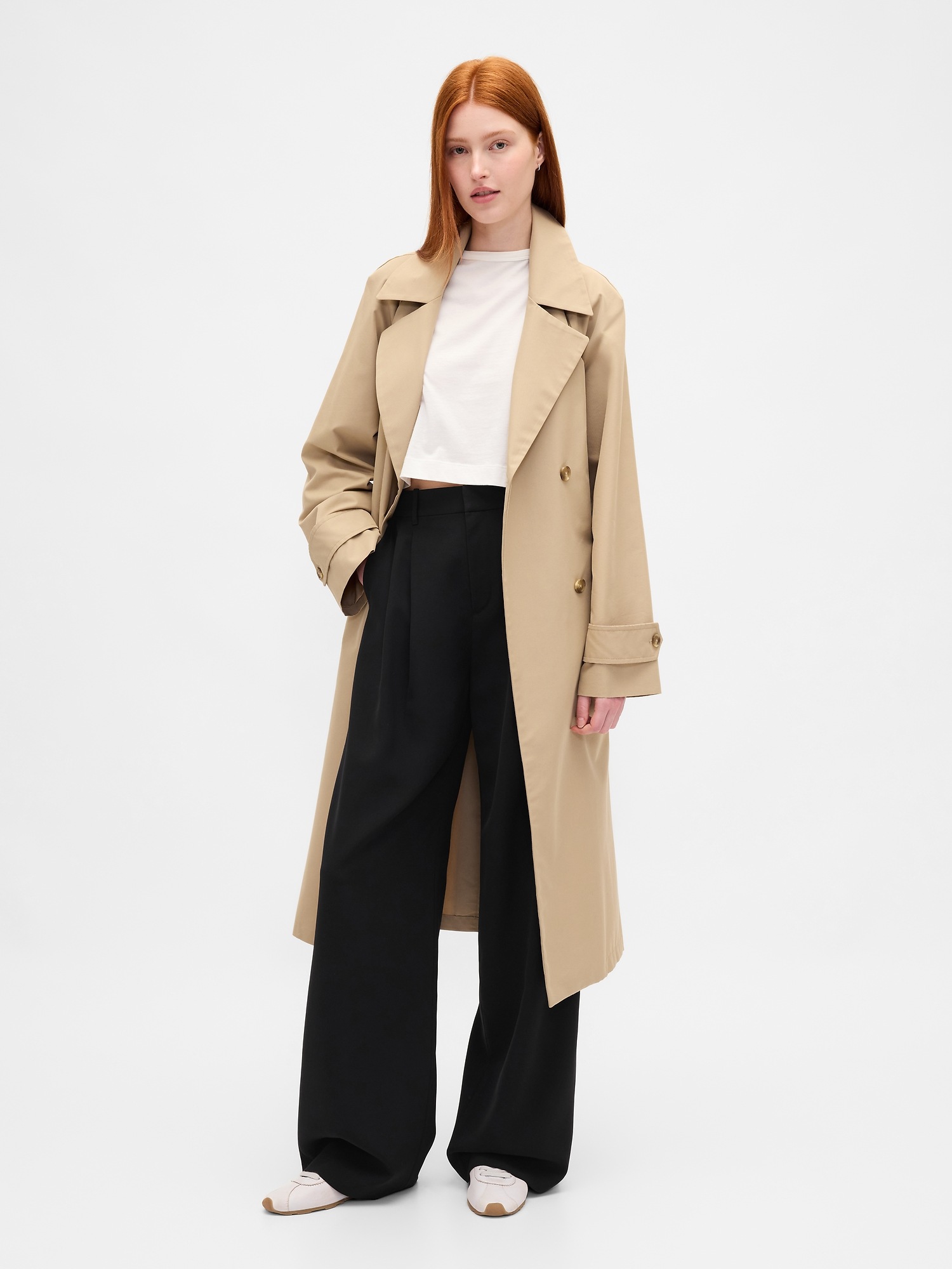 Женские брюки Gap 365 High Rise Pleated Trousers, цвет: Чёрный — фото 7