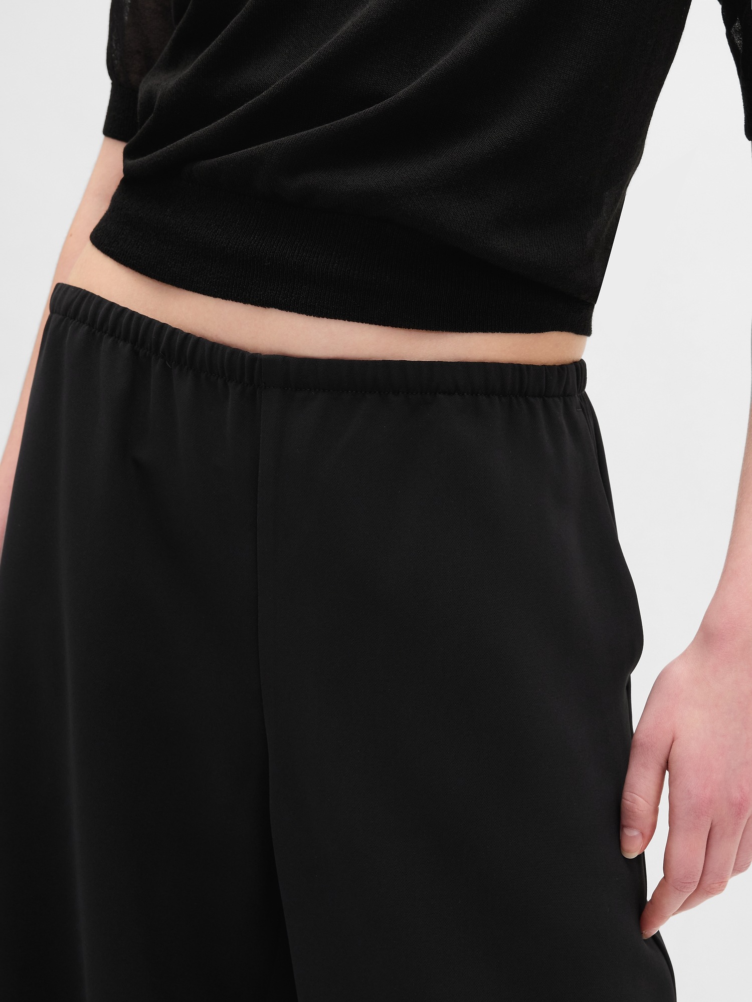 Женские брюки Gap Easy Wide-Leg, цвет: Чёрный — фото 6