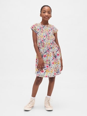 Kids Smocked Floral Dress
