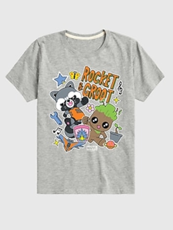 Toddler Marvel Groot And Rocket Short Sleeve Graphic Tee