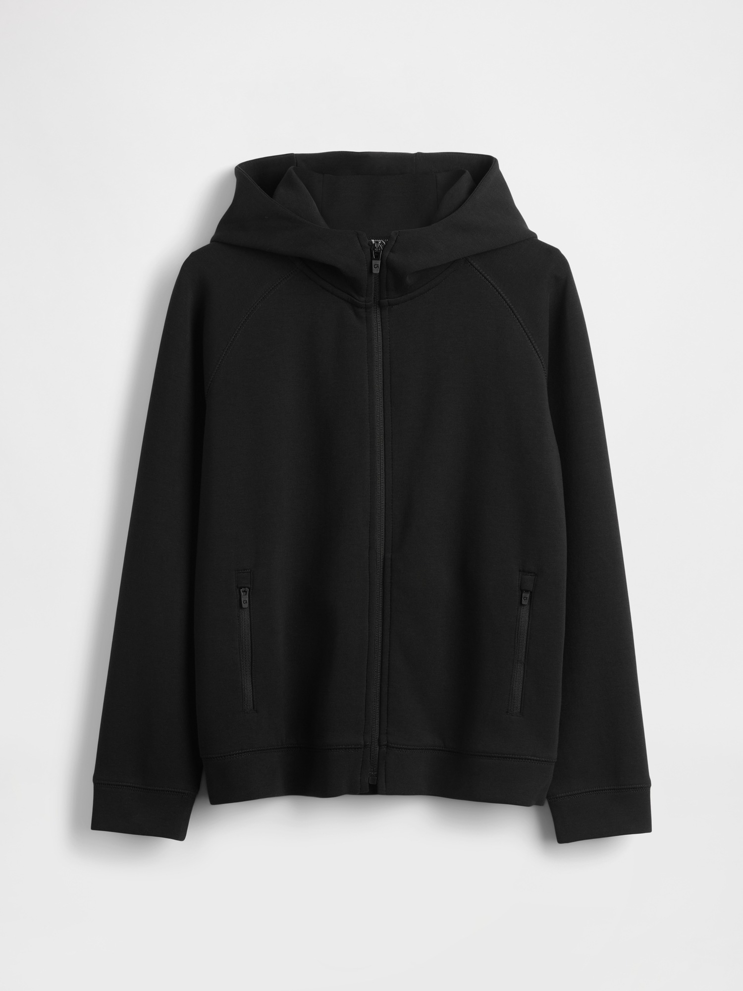 Детское худи Gap GapFit Tech Quick-Dry Zip, цвет: Чёрный — фото 2