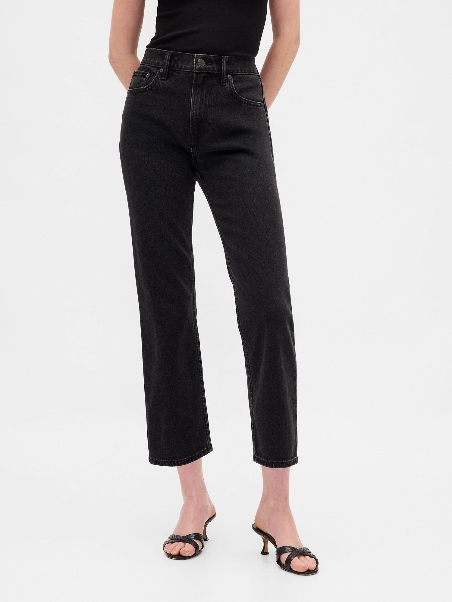 Женские джинсы Gap High Rise ’90s Slim Straight Crop Jeans — фото 2