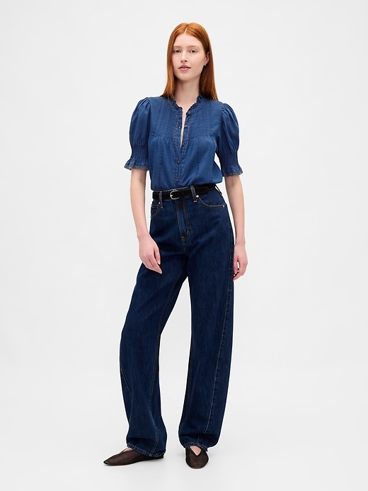 Image number 2 showing, Ruffle Pintuck Shirt