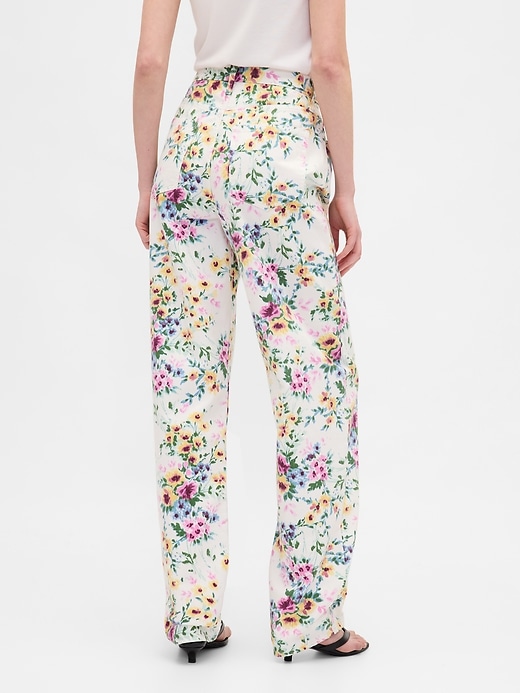 Image number 4 showing, High Rise Floral Barrel Jeans
