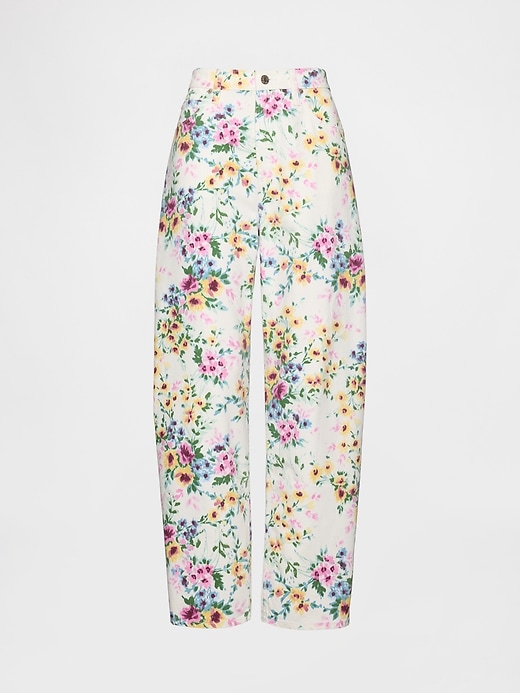 Image number 7 showing, High Rise Floral Barrel Jeans