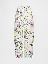 High Rise Floral Barrel Jeans