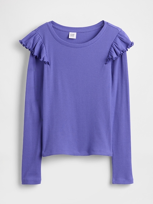 2 of 8 showing, with the color Blue Iris of product Kids Rib Flutter T-Shirt
