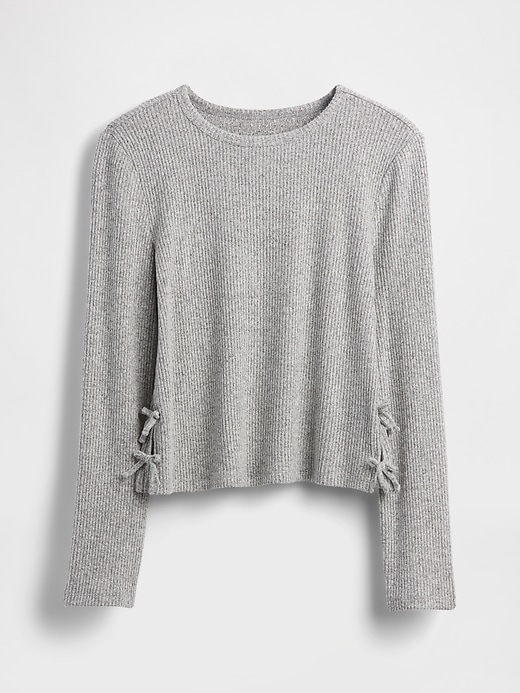 Image number 2 showing, Kids Softspun Rib Side-Tie Sweater Top