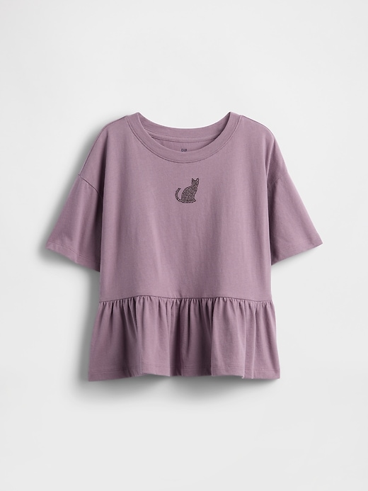 Image number 2 showing, Kids Graphic Peplum T-Shirt