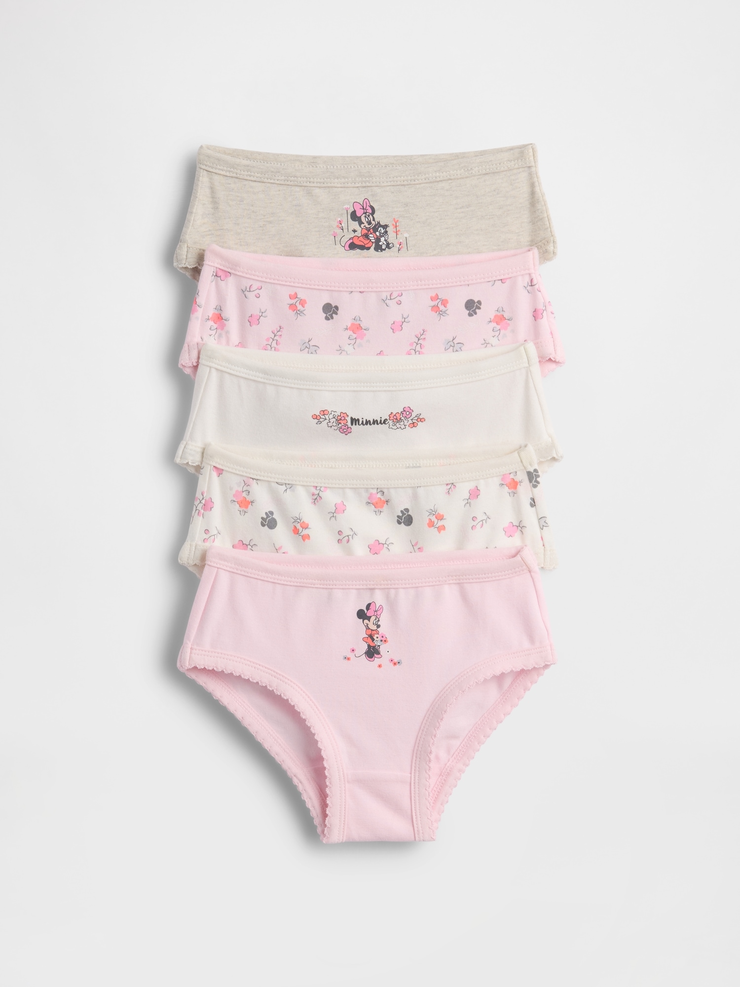 Gap × Disney Toddler Organic Stretch Cotton Briefs (5-Pack) - New Pink