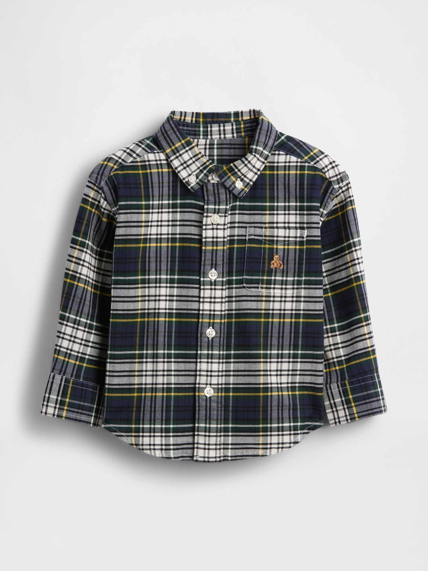 Baby & Toddler Oversized Oxford Shirt - Green Plaid