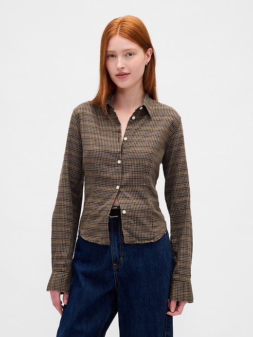 Image number 1 showing, Flannel Fitted Plaid Shirt