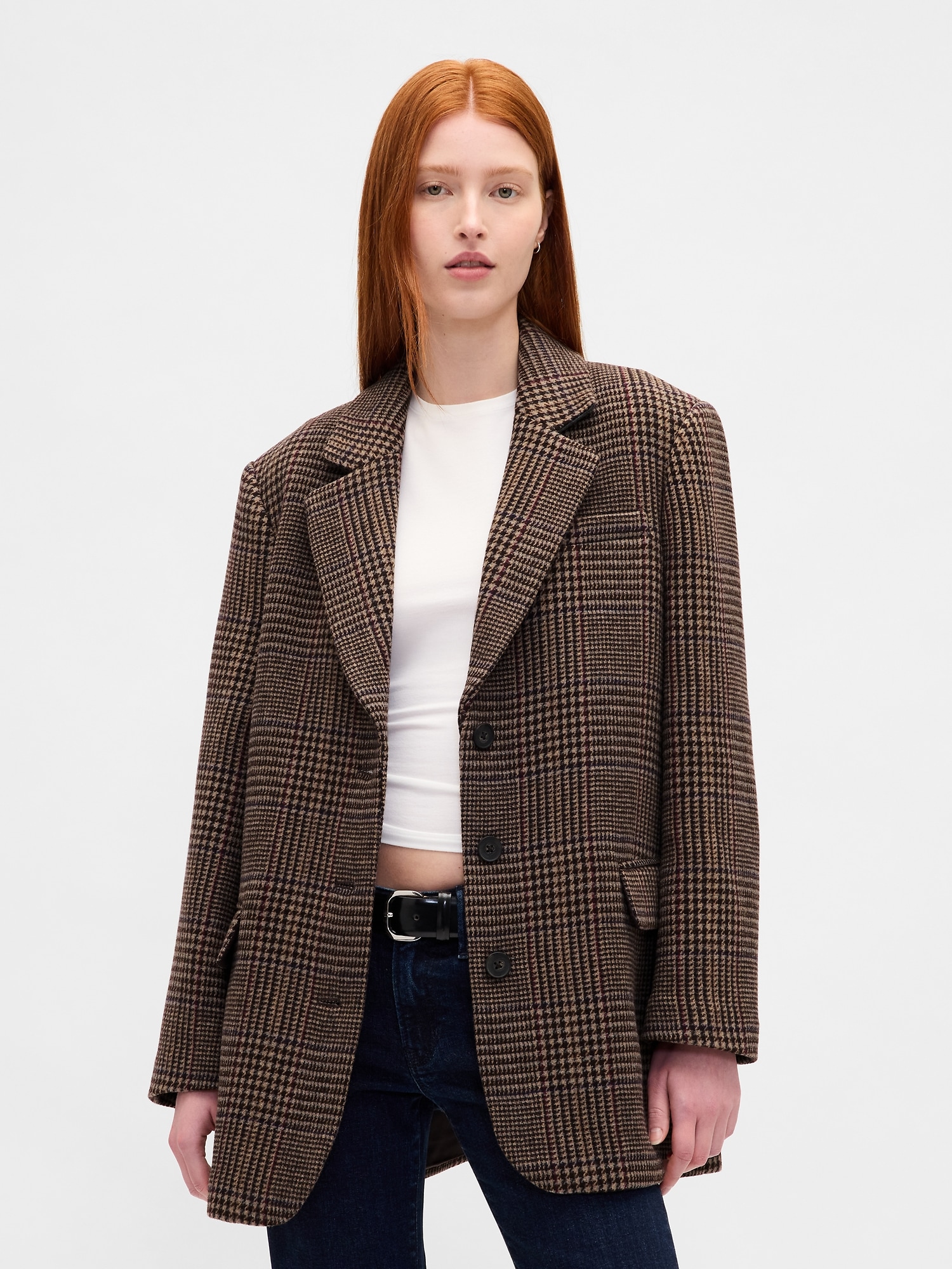 Relaxed Houndstooth Blazer