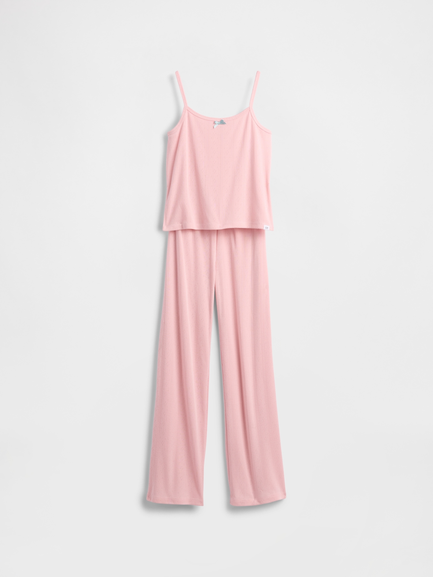 Kids Recycled Pointelle Tank PJ Set - Pure Pink