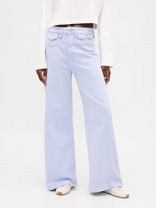 Image number 2 showing, Sky High Rise Stride Wide-Leg Jeans