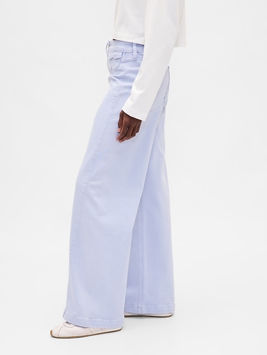 Image number 3 showing, Sky High Rise Stride Wide-Leg Jeans