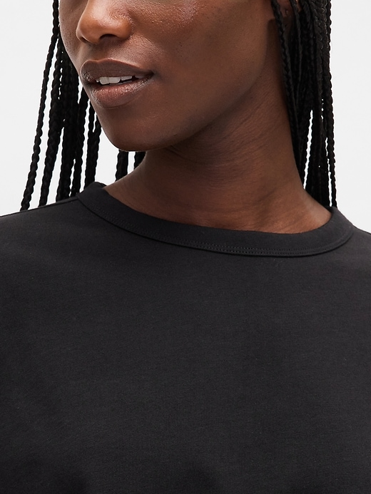 Image number 4 showing, Organic Cotton VintageSoft Heavyweight Crop T-Shirt