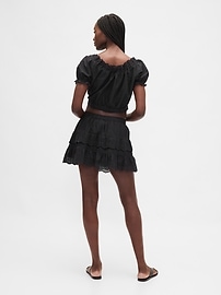 Eyelet Ruffle Mini Skort