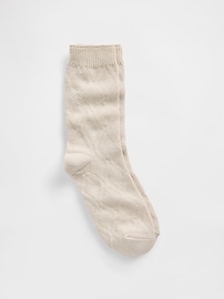 Image number 1 showing, Cable-Knit Crew Socks