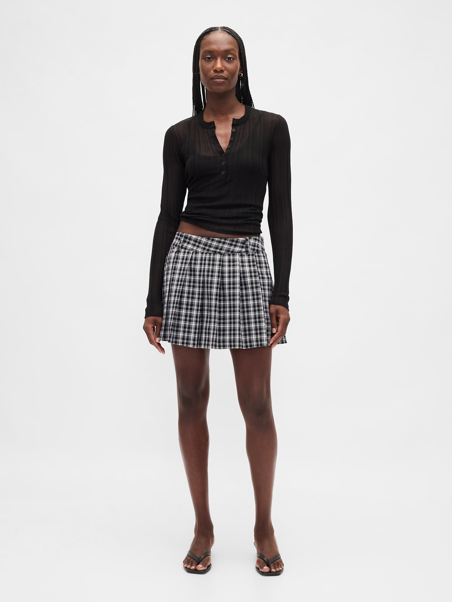 Gap Pleated Mini Skort In Gray