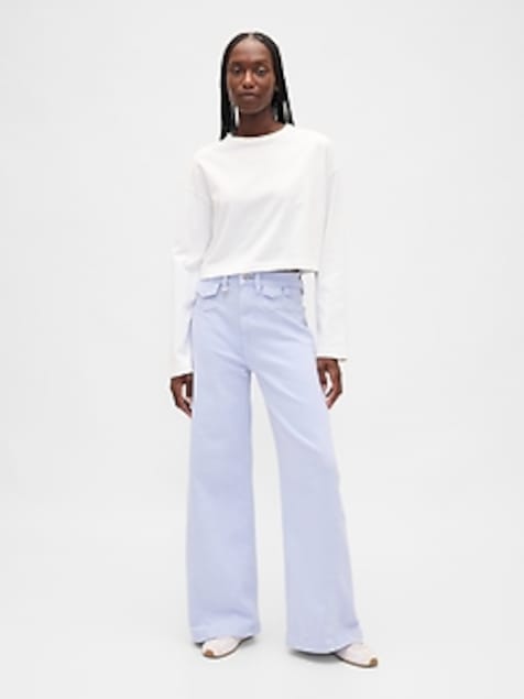 Sky High Rise Stride Wide-Leg Jeans