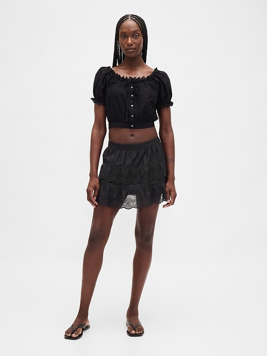 Image number 1 showing, Eyelet Ruffle Mini Skort