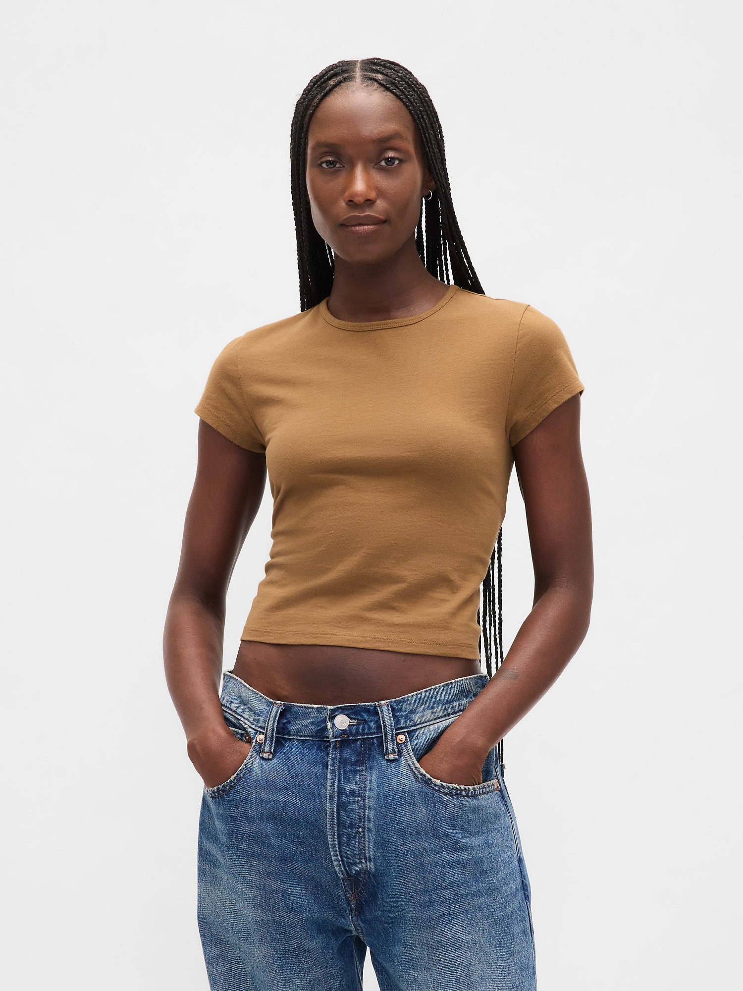 Cotton Jersey Baby T-Shirt - Brown