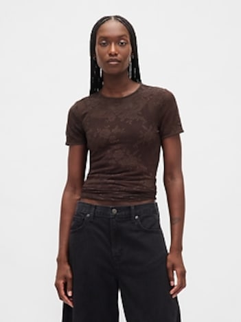 Floral Lace Mesh Top