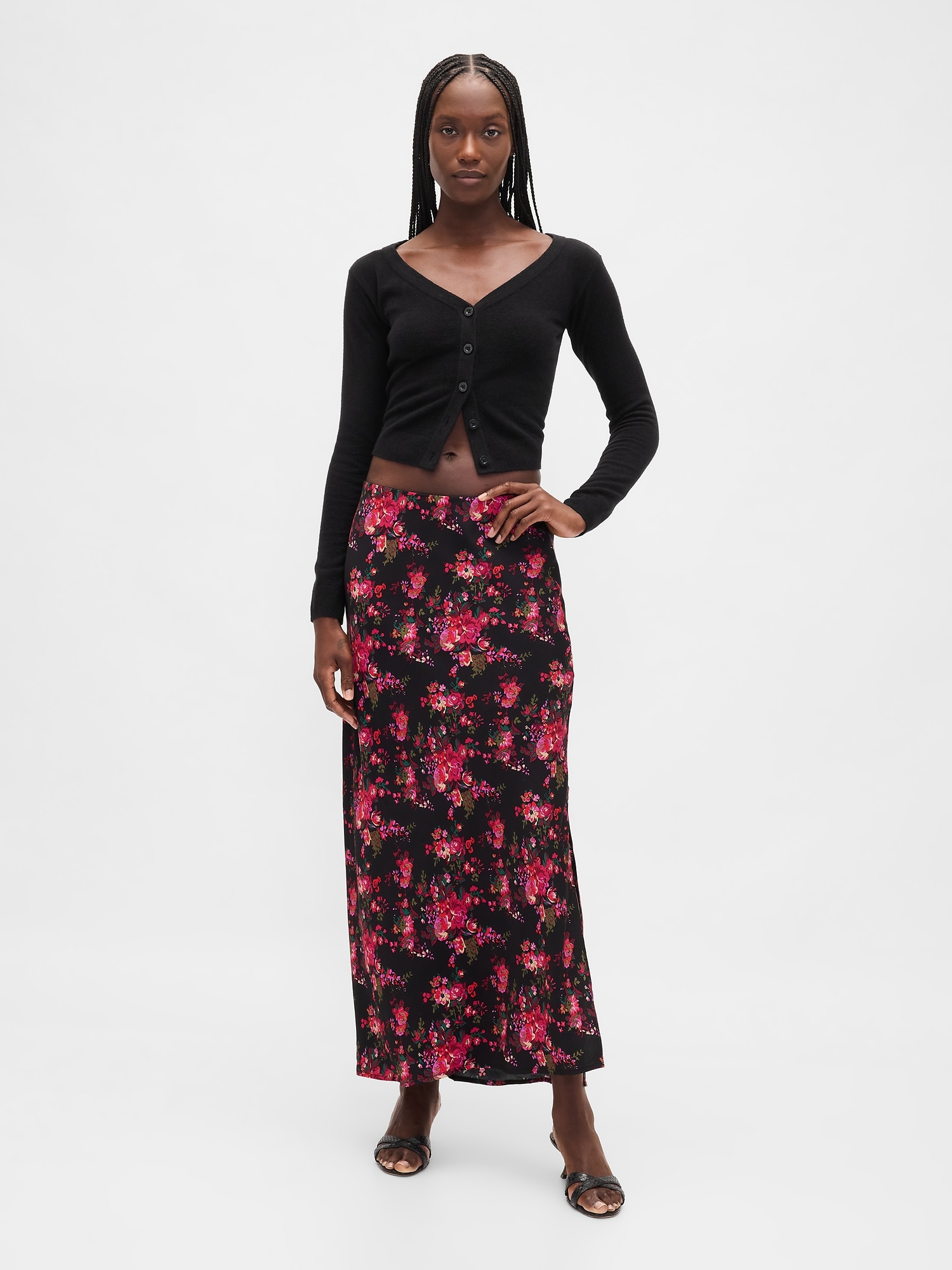 Gap Maxi Slip Skirt In Multi