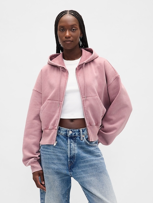 Image number 1 showing, VintageSoft Full-Zip Wedge Hoodie