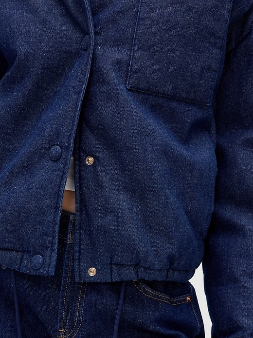 Image number 4 showing, Denim Crop Puffer Jacket