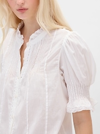 Ruffle Pintuck Shirt