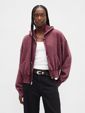 VintageSoft Full-Zip Wedge Hoodie