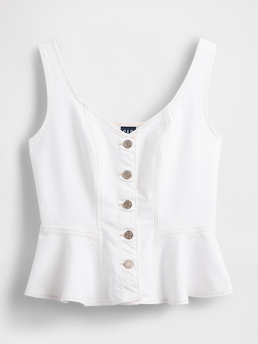 Image number 5 showing, Denim Peplum Crop Tank Top