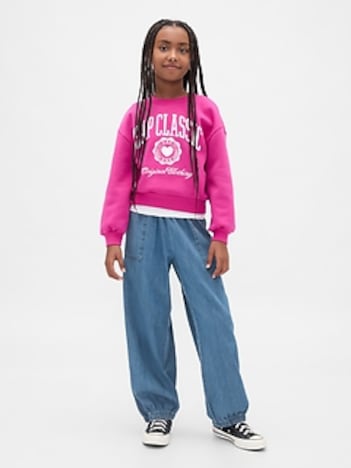 Kids Denim Baggy Joggers