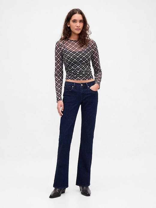 2 of 8 showing, with the color Black plaid of product Mesh Crop T-Shirt